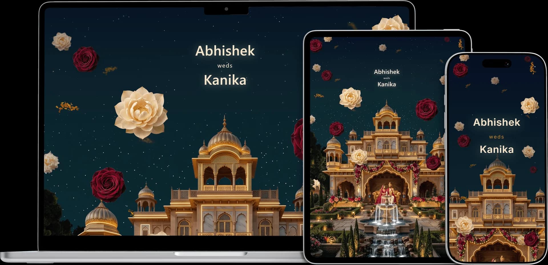 ShadiwalaCard responsive multi-device preview on iPhone, Tablet and Laptop